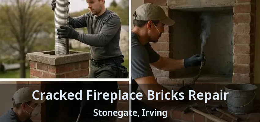 Cracked Fireplace Bricks Repair Stonegate, Irving - TX